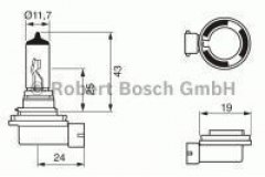 Лампа автомобильная Bosch 1987302084 H11 12V 55W для RENAULT MEGANE II (BM0/1_, CM0/1_) 1.6 2005-2008, код двигателя K4M788, V см3 1598, КВт77, Л.с.105, бензин, Bosch 1987302084