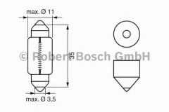 Лампа STANDARD C5W 12V 5W 1987302211 для RENAULT MEGANE I (BA0/1_) 1.9 dCi (BA05, BA1F) 2001-2003, код двигателя F9Q732,F9Q733, V см3 1870, кВт 75, л.с. 102, Дизель, Bosch 1987302211